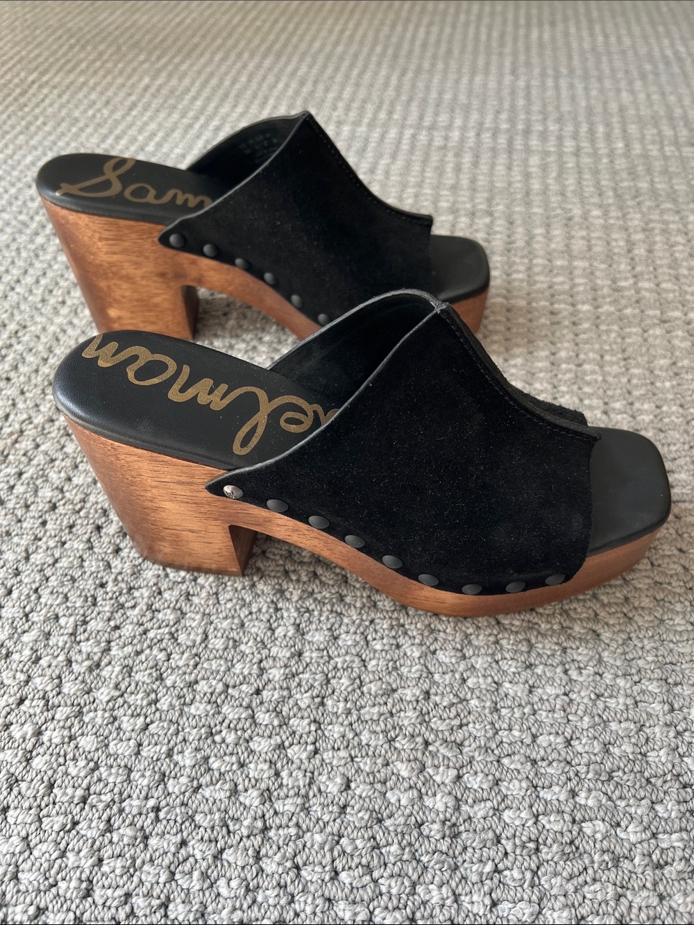 Sam Edelman Black Suede Slip-On Mule - Picture 3 of 7